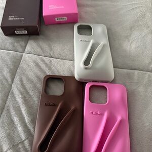 RHODE Stylish Phone Case Trio - Pink, Brown, Gray
